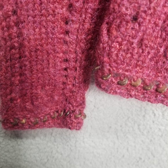 TOMMY BAHAMA WOMEN'S SIZE XS MOHAIR WOOL ITALIAN YARN V-NECK OPEN KNIT SWEATER - Picture 4 of 8